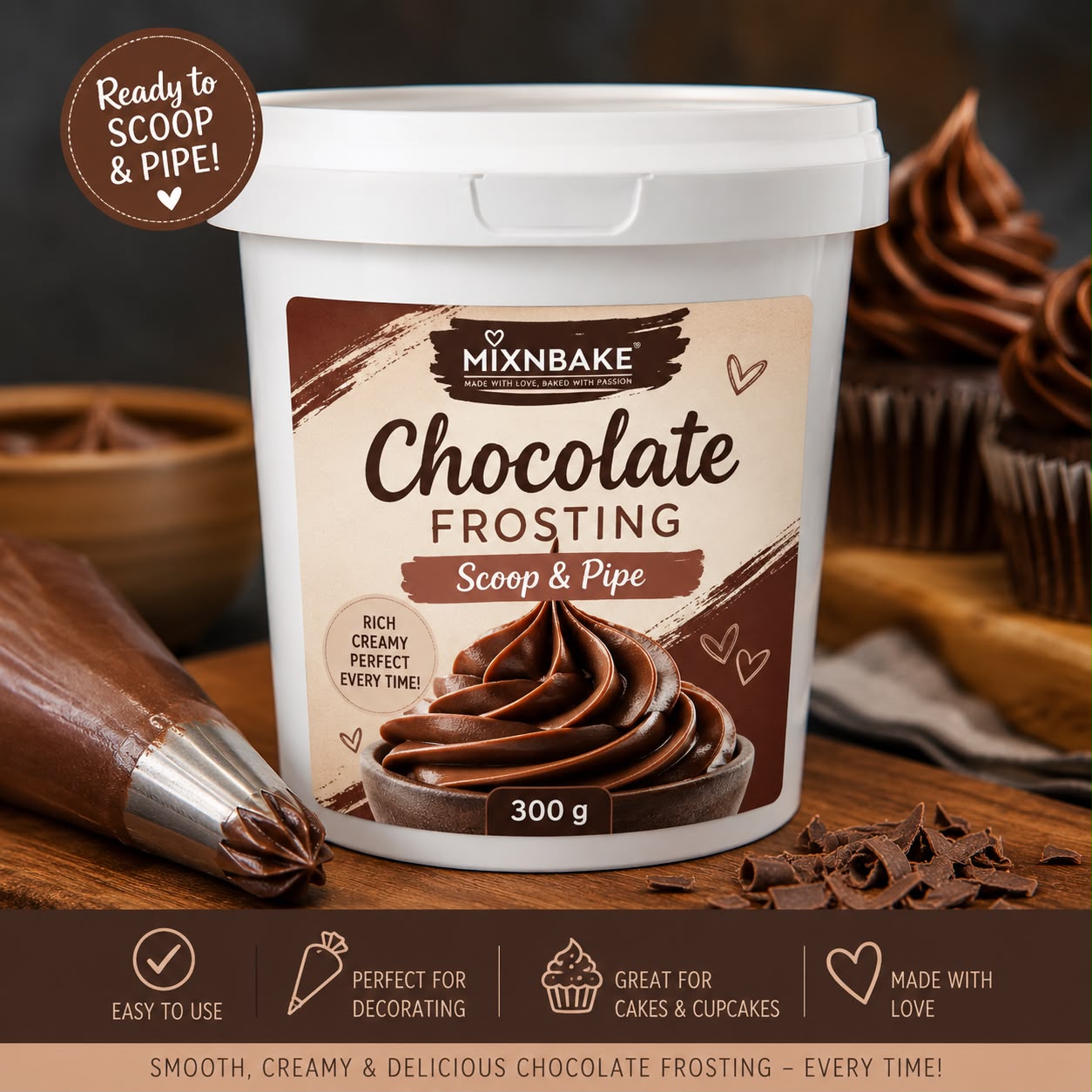 M&M Scoop & Pipe Chocolate Frosting